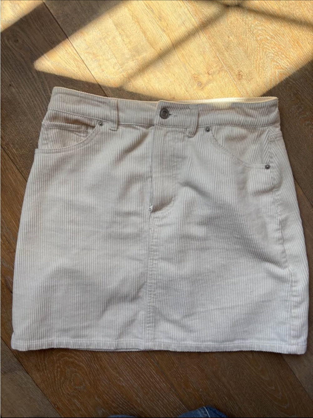 Simons Cream Corduroy Mini Skirt